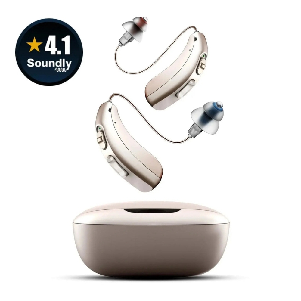2 Linner‎ Clarity FHE512 Behind The Ear Hearing Aids With Charging Case